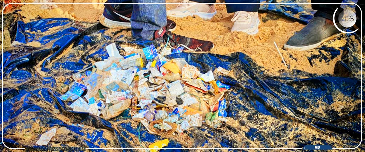 Plus de 500 sachets et fragments de sacs plastiques collectés sur la plage du Virage, à Yoff