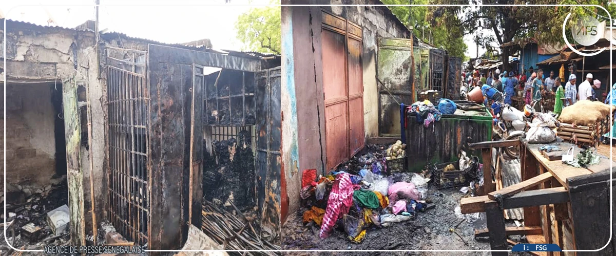 Kédougou : un incendie ravage une dizaine de cantines au marché central