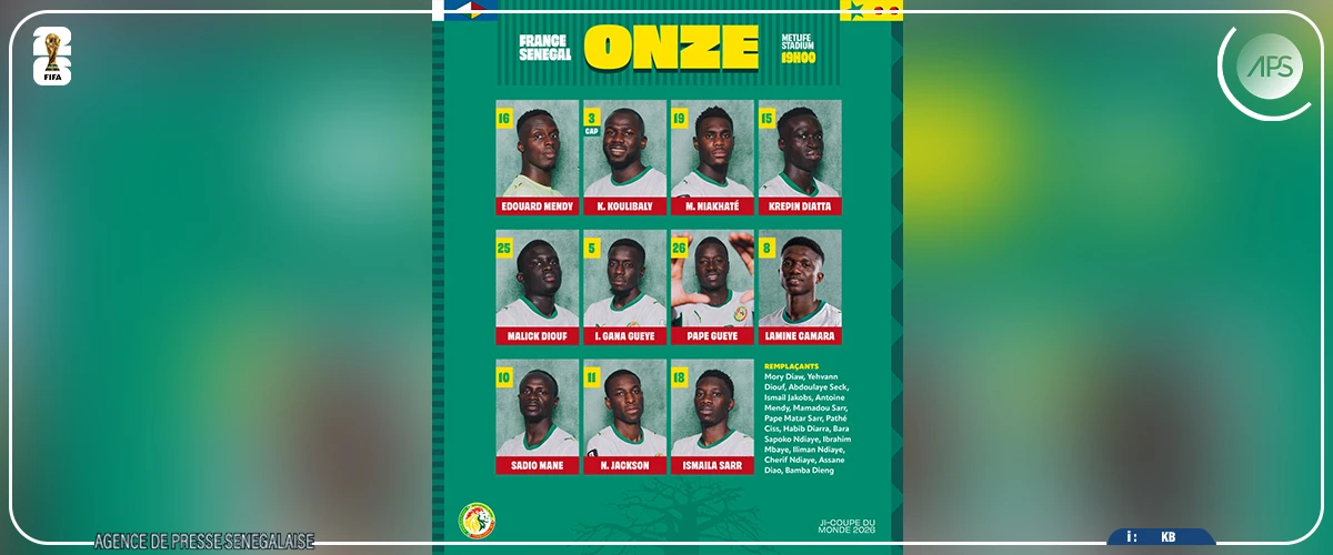‎Mondial 2026 : Koulibaly et Gana Gueye titulaires face à la France