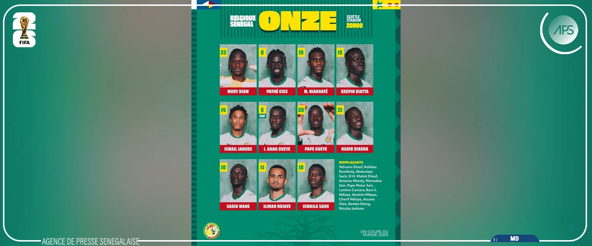 Belgique-Sénégal : Mané, Sarr et Ndiaye en attaque , Pathé Ciss et Pape Guèye titularisés