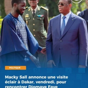 Macky Sall annonce une visite éclair à Dakar, vendredi, pour rencontrer Diomaye Faye