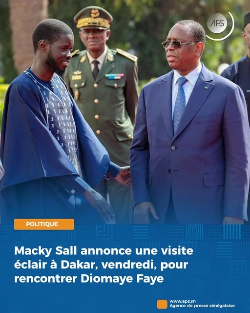 Macky Sall annonce une visite éclair à Dakar, vendredi, pour rencontrer Diomaye Faye