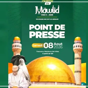 Point de presse de la Cellule Zawiya Tijaniyya sur le Gamou 2026, samedi à Tivaouane