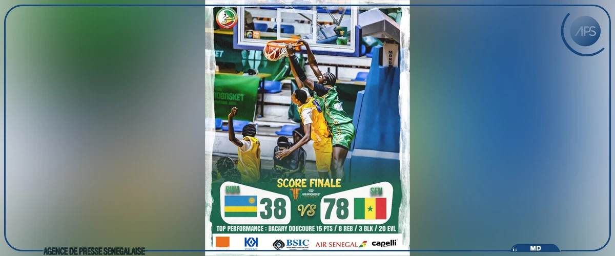 ‎Afrobasket U18 masculin 2026 : le Sénégal domine largement le Rwanda (78-38) pour son entrée en lice