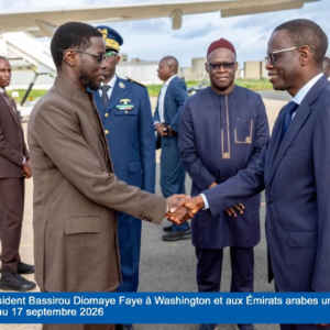 Le Président Bassirou Diomaye Faye à Washington et aux Émirats arabes unis du 13 au 17 septembre 2026