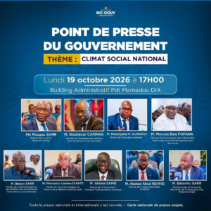 Climat social : huit ministres face à la presse, lundi