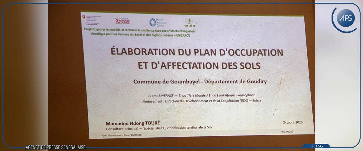 Aménagement local : Goumbayel lance son Plan d'occupation et d'affectation des sols