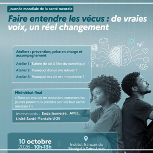 Saint-Louis : la Journée mondiale de la santé mentale célébrée, samedi
