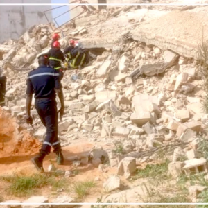 Thiès : effondrement d'un immeuble en construction au quartier Sud Stade, au moins trois personnes sous les décombres