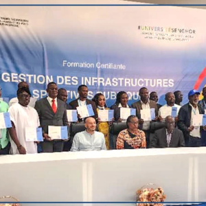 Une vingtaine de personnes, venant de pays africains, certifiées en gestion des infrastructures sportives publiques